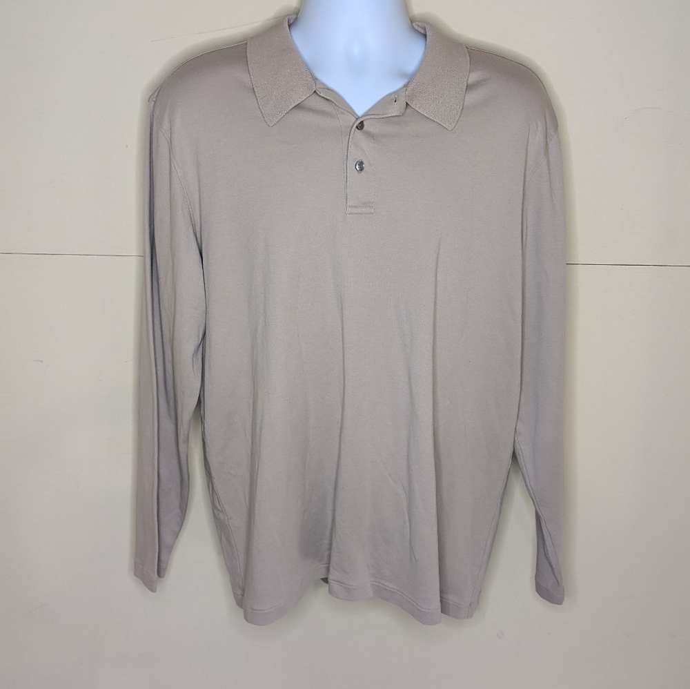 Alfani Long Sleeve Collared Shirt 100% Pima Cotton